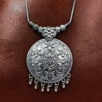 Floral Art Oxidised Chain Pendant | Best German Silver necklace