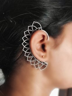 Oxidised No Piercing Earrings| Adorable Silver Look Alike Earcuff