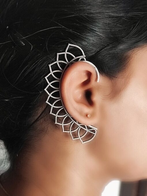Oxidised No Piercing Earrings| Adorable Silver Look Alike Earcuff