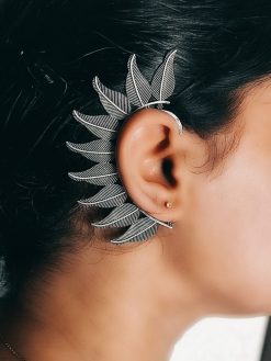 Oxidised Silver Replica Earcuff | Unique Free-size Earrings