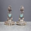 Oxidised Jhumka Earrings | Silver look Like Jhumki with Stone Work