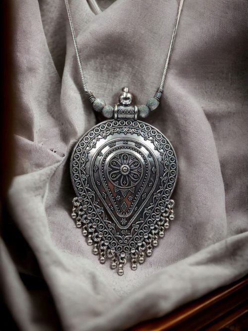 Traditional Indian Necklace | Oxidized Chain Pendant Jewelry for Girls