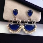 Bulk 20 Designer Camel Earrings - Unique Stone Work Dangler Stud for Girls - "Blue"