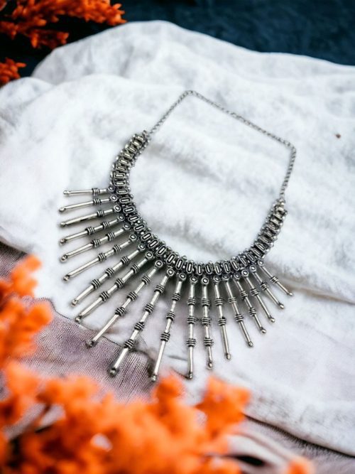 Traditional Boho Choker Necklace | Adorable Silver Plated Antique Jewelry