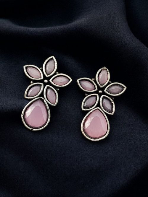 Trendy Stud Earrings | Silver Replica Stone Earring | Daily Wear Accessories