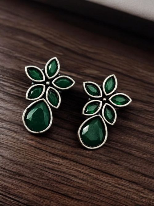 Trendy Stud Earrings | Silver Replica Stone Earring | Daily Wear Accessories