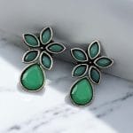 Trendy Stud Earrings | Silver Replica Stone Earring | Best Daily Wear Accessories - "Mint"
