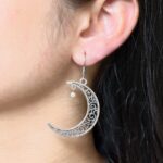 German Silver Earrings | Best Moon Style Hook Earring For Girls