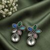 Trendy Stud Earrings | Silver Replica Stone Earring | Daily Wear Accessories