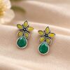 Trendy Stud Earrings | Silver Replica Stone Earring | Daily Wear Accessories