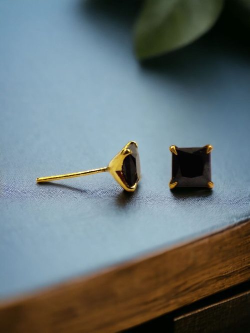 Cubic Zirconia Stone Stud Earrings | Square Shape AD Earring For Girls