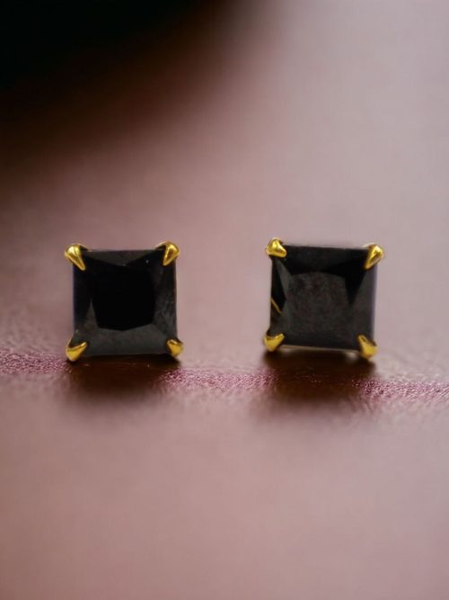 Cubic Zirconia Stone Stud Earrings | Square Shape AD Earring For Girls