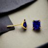 Cubic Zirconia Stone Stud Earrings | Square Shape AD Earring For Girls