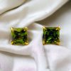 Cubic Zirconia Stone Stud Earrings | Square Shape AD Earring For Girls