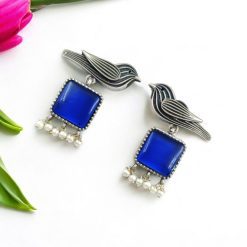 Stylish Bird Earrings | High-Quality Stone With Antique Finish Qxidized Dangler Studs