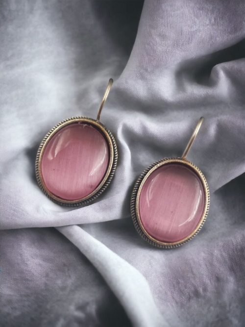 Oxidised Silver Look Like Stone Earrings - Best Quality Stone Studs For Girls
