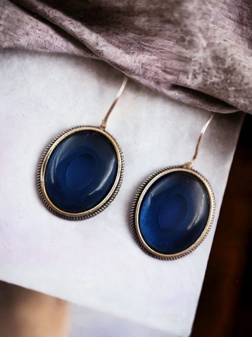 Oxidised Silver Look Like Stone Earrings - Best Quality Stone Studs For Girls