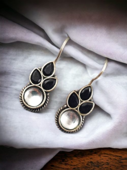 Trendy Silver Look Like Hook Earrings | Oxidized Daily-wear Earrings