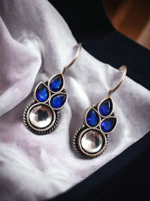 Trendy Silver Look Like Hook Earrings | Oxidized Daily-wear Earrings