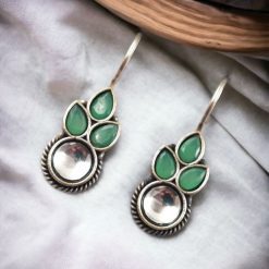 Trendy Silver Look Like Hook Earrings | Oxidized Daily-wear Earrings