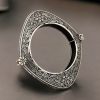 Floral Art Oxidized Bangle | Best Silver Replica Openable Kada For Girls