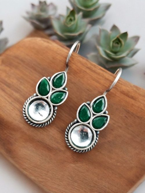 Trendy Silver Look Like Hook Earrings | Oxidized Daily-wear Earrings
