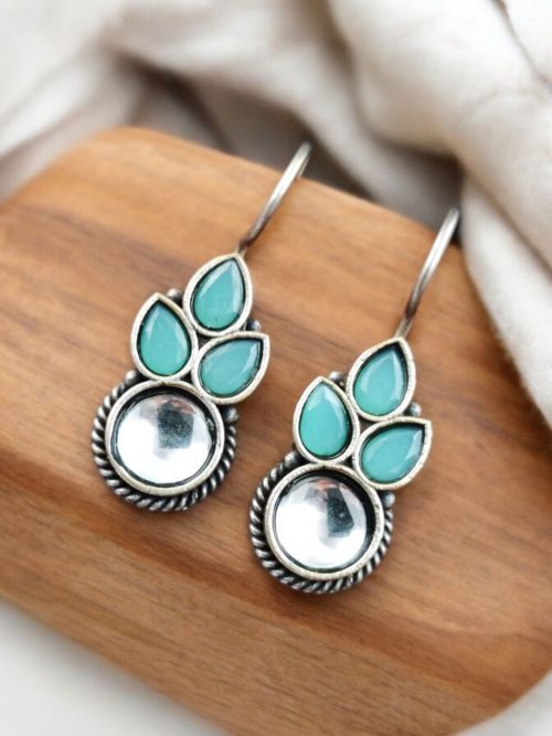Trendy Silver Look Like Hook Earrings | Oxidized Daily-wear Earrings
