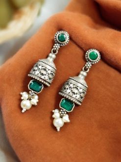 Silver Replica Dangler Earrings - Trendy Light Weight Jewelry