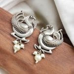 Silver Oxidised Bird Stud Earrings | Best Daily-wear Silver-Touch Jewelry