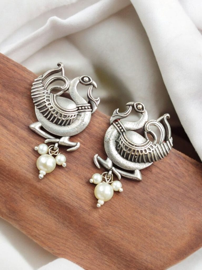 Bulk 252 Silver Oxidised Bird Stud Earrings | Best Daily-wear Silver-Touch Jewelry