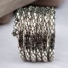 Silver Plated Spiral Bracelet | Free Size Oxidized Bangles for Girls