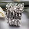 Silver Plated Oxidised Fexiable Bangle | Spiral Twist Bracelet