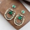 Handmade Silver Antique Chandbali With Stone & Pearl Work
