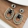 Handmade Silver Antique Chandbali With Stone & Pearl Work