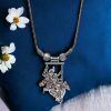 Stylish Radha Krishna Oxidised Sliver Plated Necklace Jewellery