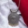 Oxidised Round Chain Pendant Long Necklace For Girls