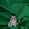 Ganesha Flute German Silver Oxidized necklace with delicate work