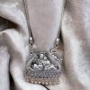 Designer Oxidized Lord Radha Krishna Pendant Chain Necklace