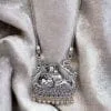 Designer Oxidized Lord Radha Krishna Pendant Chain Necklace