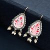 Silver Replica Hand-painted Earrings - Dangler Hook Style Jewellery