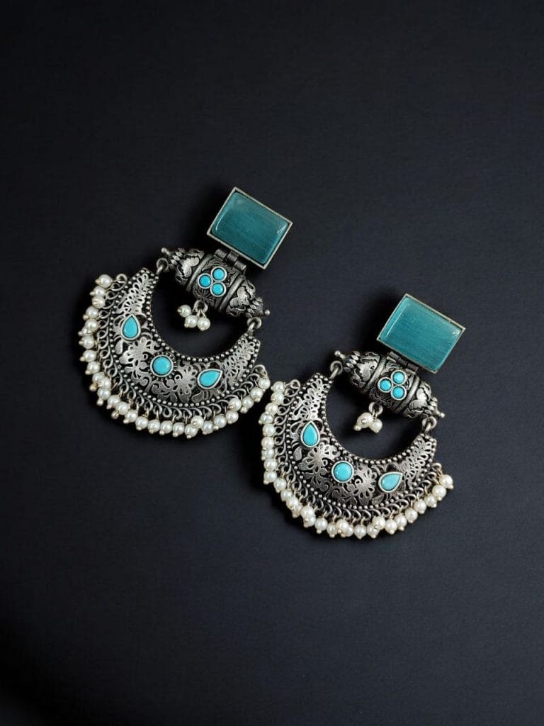 AI255 - Marble Stone Chandbali Earring