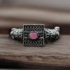 Silver Look Bangle | Free Size Openable Kada | Oxidized Bracelet