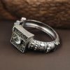 Silver Look Bangle | Free Size Openable Kada | Oxidized Bracelet