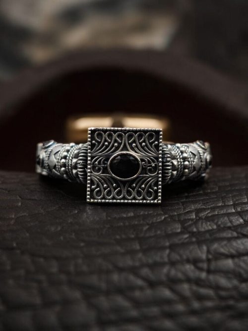 Silver Look Bangle | Free Size Openable Kada | Oxidized Bracelet