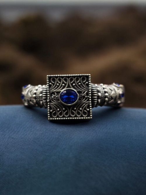 Silver Look Bangle | Free Size Openable Kada | Oxidized Bracelet