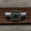 Silver Look Bangle | Free Size Openable Kada | Oxidized Bracelet