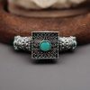 Silver Look Bangle | Free Size Openable Kada | Oxidized Bracelet