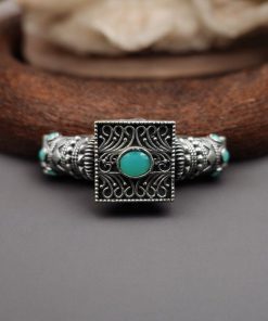 Silver Look Bangle | Free Size Openable Kada | Oxidized Bracelet