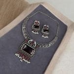 Bulk 14 Antique Elephant Design Hasali Necklace Set | Best Vintage Jewelry - "Maroon"