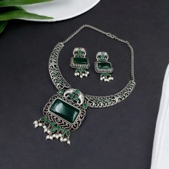 Antique Elephant Design Hasali Necklace Set | Vintage Jewelry
